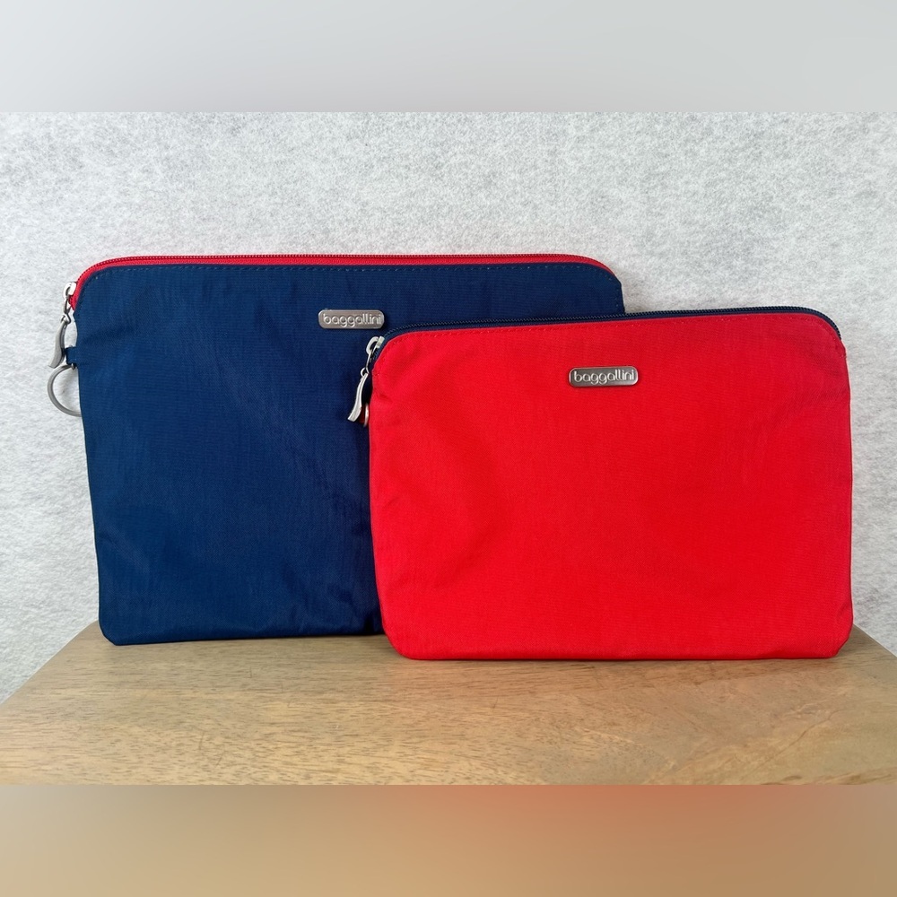 Baggallini Rome? Case, Cosmetic, Travel, Red & Blue